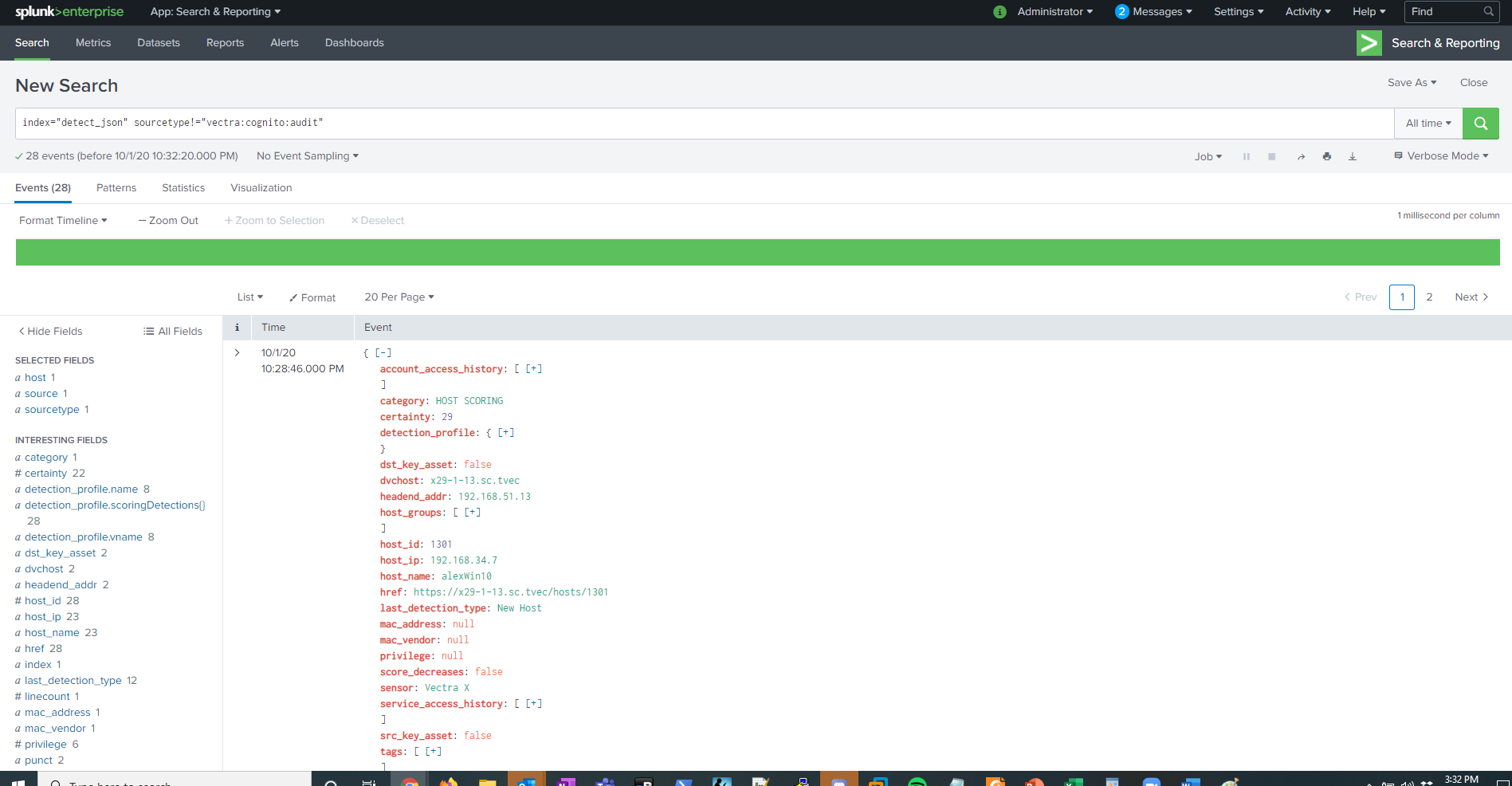 Splunk TA - Changing from CEF to JSON for Vectra Detect