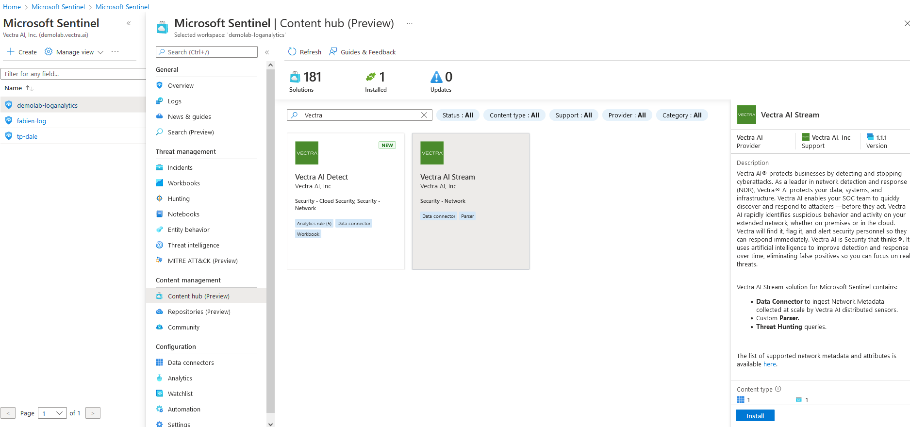 Azure Sentinel Data Connector for Stream